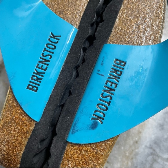 Birkenstock Birko Flor GIZEH Blue Patent 36 L9 M7 EU40 Regular/Wide ***Rare*** - Picture 6 of 11